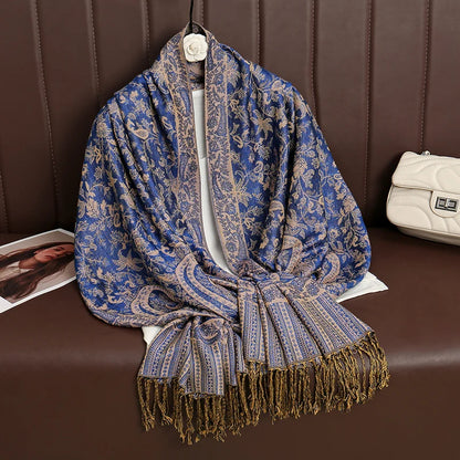 Luxury Brand Autumn Cashmere Pashmina Shawl Lady Wrap Warm Winter Scarves Design Print Female Foulard Cotton Stoles...