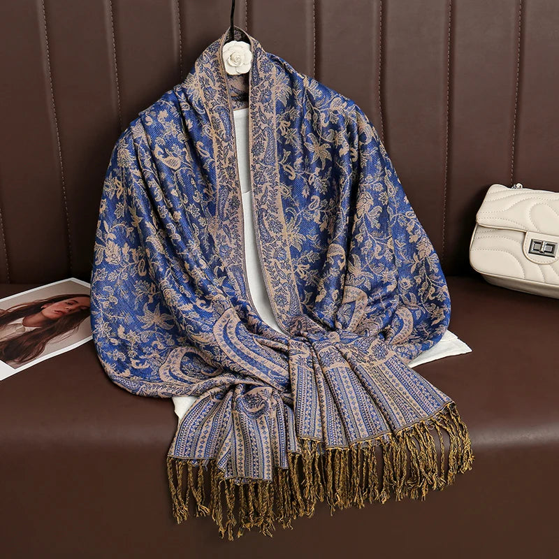 Luxury Brand Autumn Cashmere Pashmina Shawl Lady Wrap Warm Winter Scarves Design Print Female Foulard Cotton Stoles...
