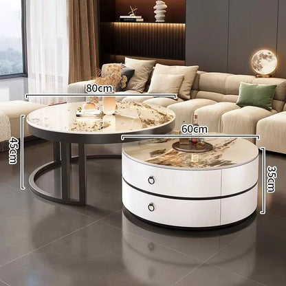 Glam Nordic Coffee Tables Round Simple Luxury Metal Coffee Tables Design Modern Muebles Para El Hogar Living Room Furniture - Kimlud