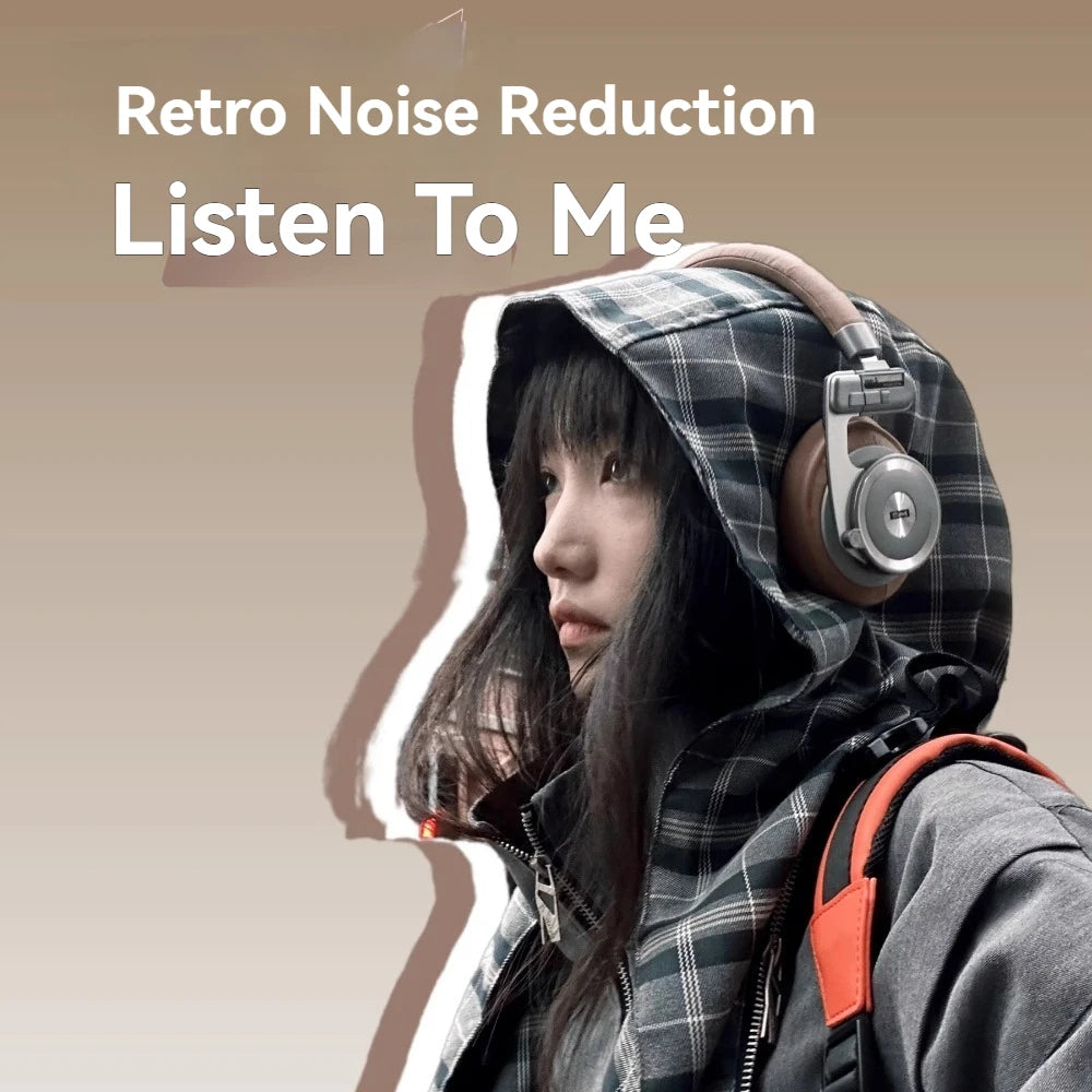 UMELODY U3 ULTRA Active Noise Reduction Bluetooth Headphones Custom Retro Lightweight Metal Headset Foldable and Easy To Carry