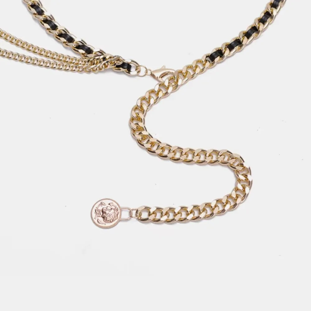 Fashion Metal Waist Chain Chain Strap Rope Adjustable Waist Belt Dress Shirt Decoration Waistband Women Waistband