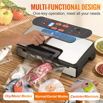 SucceBuy 90Kpa 130W Vacuum Sealer Food Packaging Machine with Free 10pcs Vacuum bags for Household Kitchen Vacuum Food Sealing - Kimlud