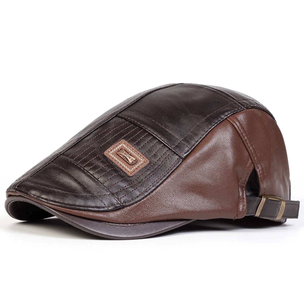 Men Retro Pu Leather Newsboy Caps JAMONT labeling British Painters Hats Spring Autumn Side Adjustable Flat Cap Hip Hop...