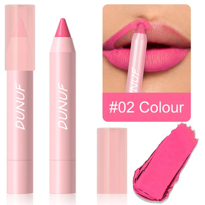 18-Colors Lipstick Pencil Waterproof Sexy Red Matte Contour Tint Lipstick Lasting Non-stick Cup Lipliner Pen Lip Makeup...