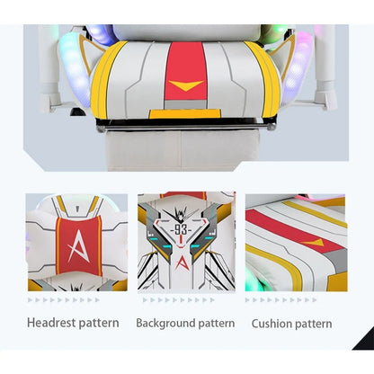 2026 New Gaming Chair LED Light Office Home Computer Chair Lift Swivel Reclining Boss Chair PRO Mode with Footrest