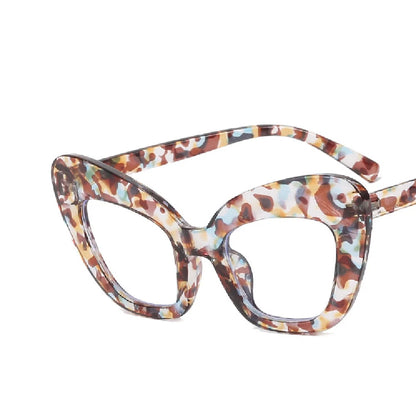 Cat Eye Anti Blue Light Eyewear Frame Women Oversized Vintage Clear Lens Leopard Eyeglasses Frame Computer Prescription...