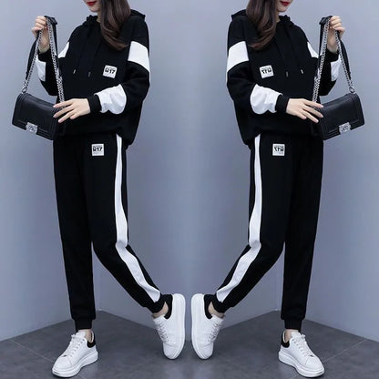 Plus Size Casual Sportswear Set 200 Pounds Large Women's Fashionable Loose Two-Piece Suit Spring Autumn New Arrival |...