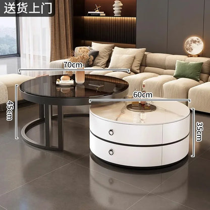 Glam Nordic Coffee Tables Round Simple Luxury Metal Coffee Tables Design Modern Muebles Para El Hogar Living Room Furniture - Kimlud