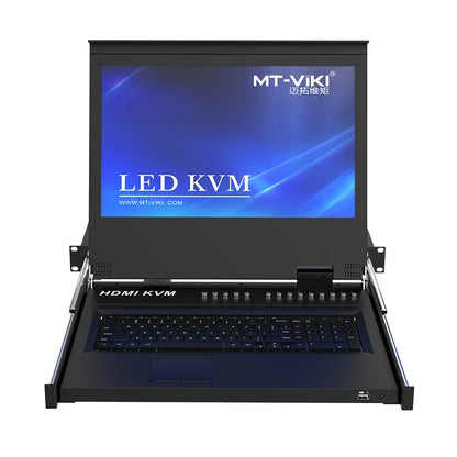 17.3" LED HDMI KVM Console 8 Port, MT-VIKI 1920*1080 Rackmount KVM Drawer for 1U 19" Server Rack,17.3 Inch LCD HDMI KVM Switch - Kimlud