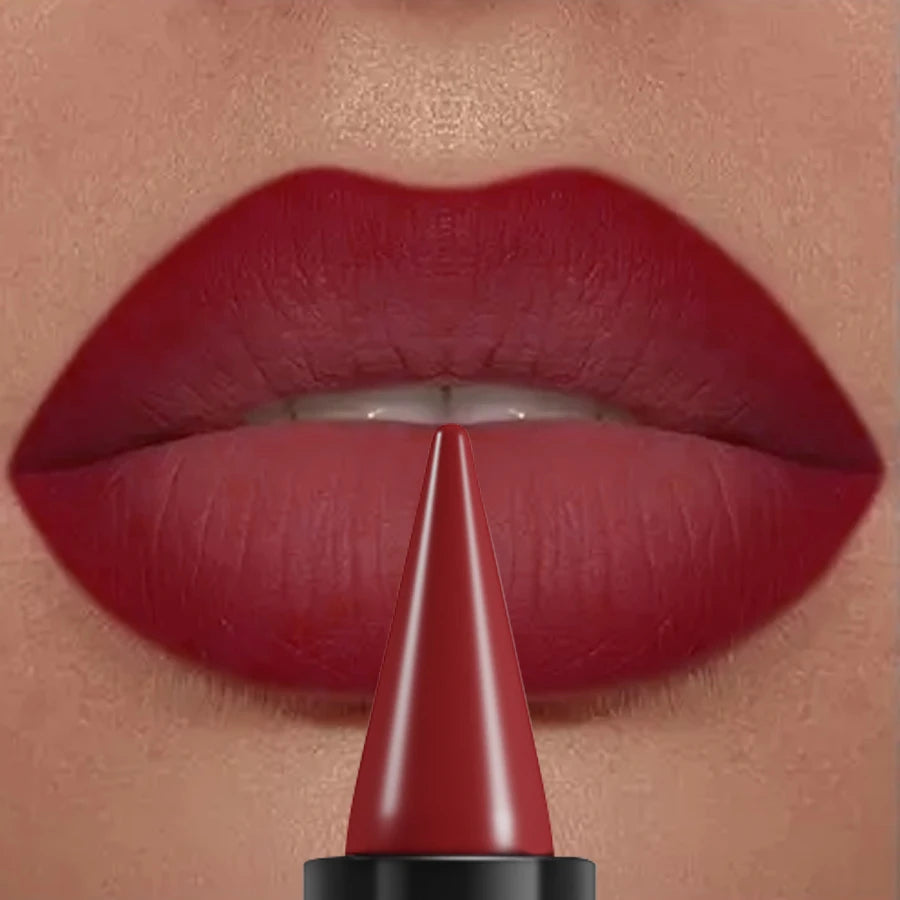 15-colors sexy red lipstick pen waterproof  matte contour tint lipstick long lasting lip glaze brown lipliner pencil lip makeup
