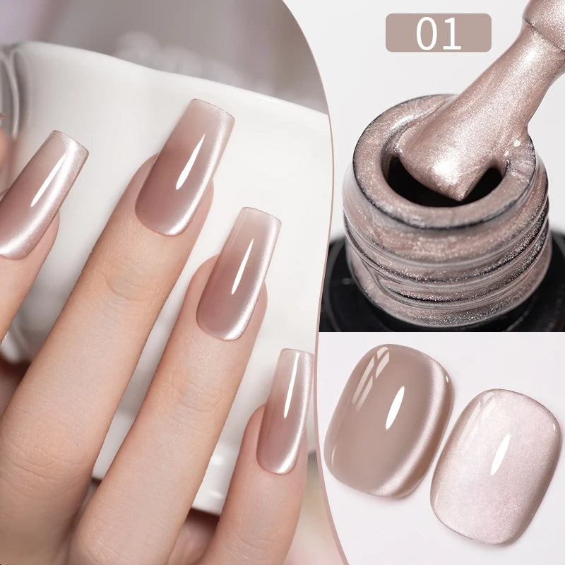 7.5ML Sparkling Reflective Glitter Gel Nail Polish Pink Purple Red Blue Colors Dark Flashing Nail Gel Soak Off UV Nail Varnish