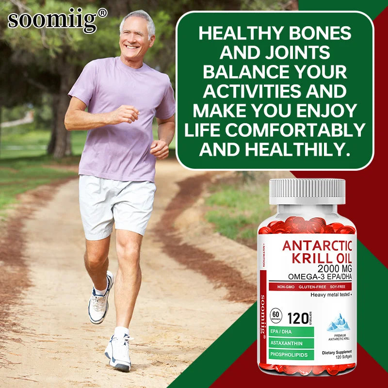 Antarctic Krill Oil - Supports Brain,Cardiovascular,Joint,Eye & Skin Health - Omega-3 EPA, DHA, Astaxanthin - 120...