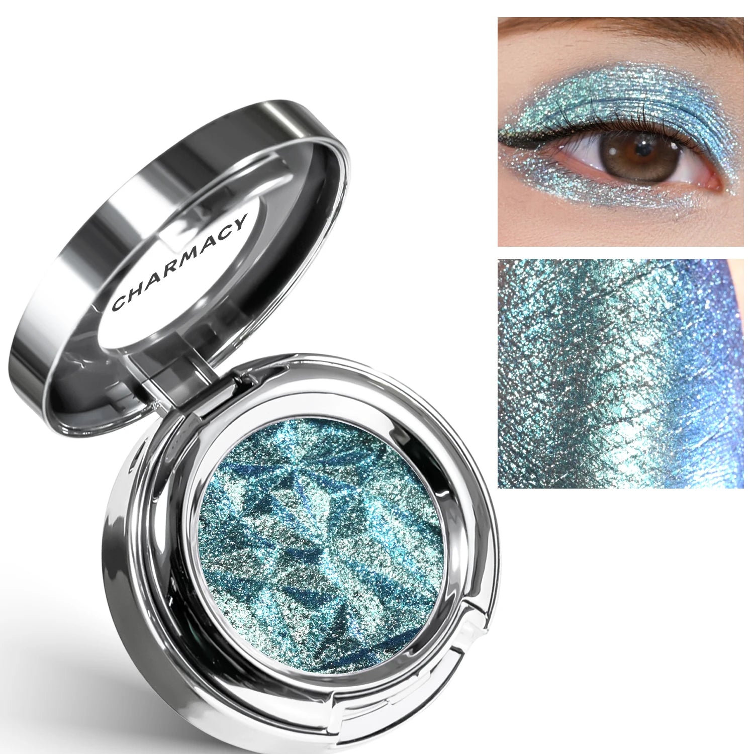 CHARMACY Chameleon Glitter Eyeshadow Color Shift High Pigment Single Eyeshadow Smooth Blendable Formula Eyeshadow for...