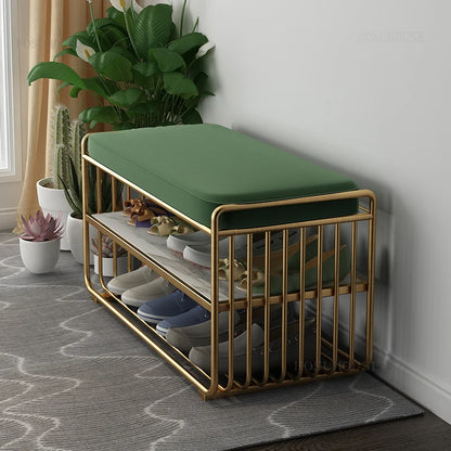 Minimalist Homestay Shoe Changing Stool Nordic Bedroom Long Ottoman Villa Storage Shoe Stools Home Furniture Hallway Porch Bench - Kimlud