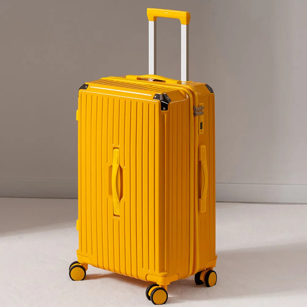 30/32-inch Large Size Luggage Multifunctional Cup Holder and Mobile Phone Holder Aluminium Framed Travel Suitcases Trip Cabin - Kimlud