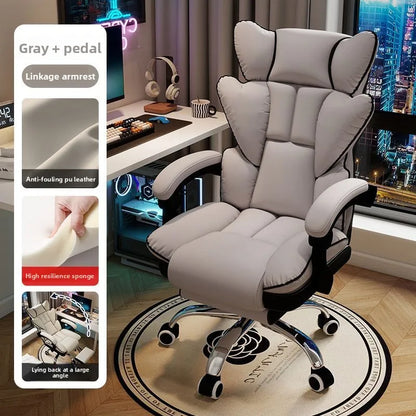 Lift Backrest Computer Chair Comfortable Sedentary Desk Sofa Chair for Boys Gaming Home Office Living Room Bedroom