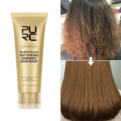 PURC 8 Seconds Hair Mask Smoothing Straightening Keratin Hair Treatment Cream Soft Repair Damaged Frizz Professional...