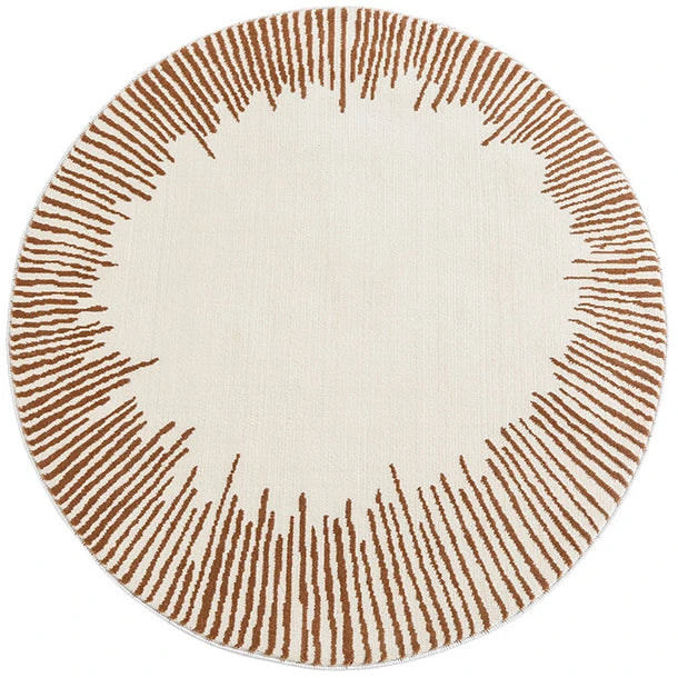 Home Thicken Non-slip Mat Modern Minimalist Carpets for Living Room Fluffy Soft Bedroom Decor Stripe Carpet Large Area Round Rug - Kimlud