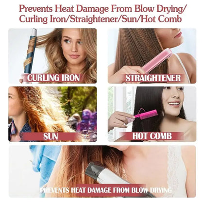 Heat Protection Spray Thermal Protector Serum Hair Growth Essential Oil Sleep Bonnet with Brush Moisturize Care...
