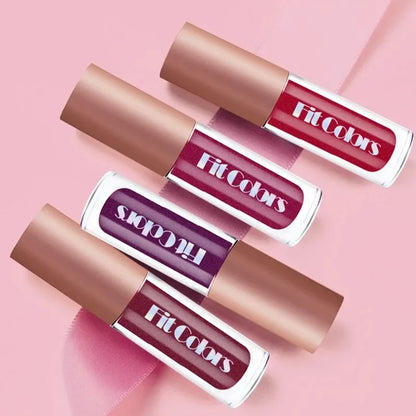4Pcs/Set Metallic Lip Gloss Pearly Diamond Fine Glitter Matte Moisturizing Waterproof No-stick Cup Lip Glaze Liquid...