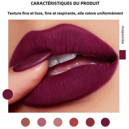 HANDAIYAN Moisturizing Long-Lasting Matte Lipstick 6-Color Non-Stick Cup Show Temperament Sexy Nude Makeup Lipsticks Cosmetics