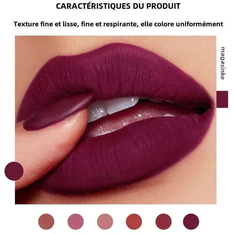 HANDAIYAN Moisturizing Long-Lasting Matte Lipstick 6-Color Non-Stick Cup Show Temperament Sexy Nude Makeup Lipsticks Cosmetics