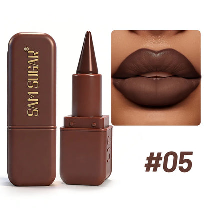 1PC Professional Lipstick Waterproof Lips Makeup Long Lasting Pigment Chocolate Brown Red Lipsticks Velvet Matte Tint...
