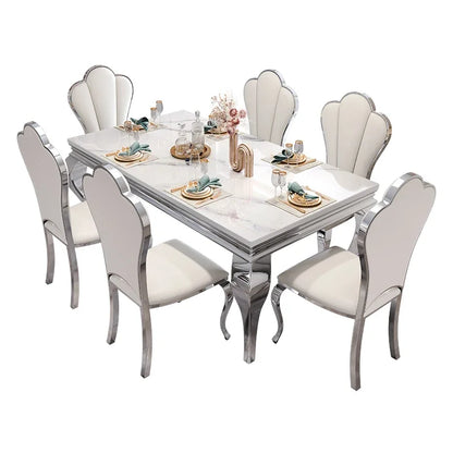 Marble Luxury Dining Table Unique Gold Individual White Italian Dining Table Rectangular Design Mesa Comedor Home...