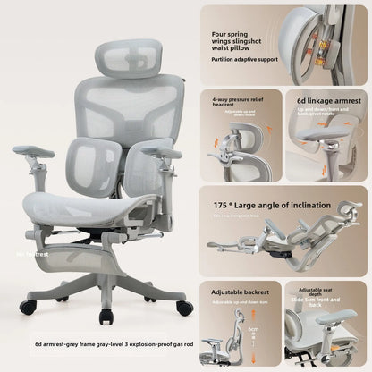 Esports Ergonomic Lift Chair Bedroom 6D Armrest Lumbar Support Computer Chair Household Comfortable Office Backrest Chair - Kimlud