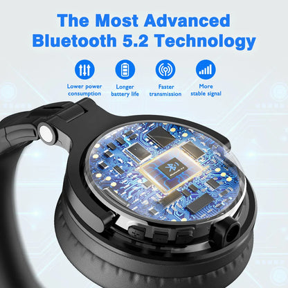 Oneodio Wireless Headphones Bluetooth 5.2 Headset Over Ear Stereo Super Bass Earphones With Microphone For Phone PC Sport