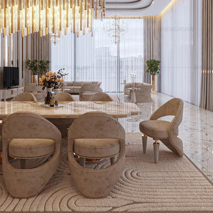 Hot Sale Manufacturer Factory Price Customization Luxury Design Dining Room Furniture Marble High End Dining Table Set |...