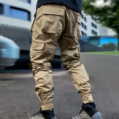 Mens Casual Black White Patchwork Cargo Pants Loose Plus Size Striped Multi Pocket Jogging Sports Fitness Hip Hop Jogger Trouser - Kimlud