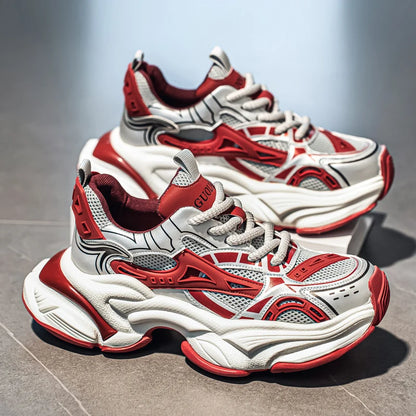 Chunky Sneakers Mens Designer Easy Matching Sport Shoes Fashion Casual Leather Fabric Breathable Height Increased Platform Shoes