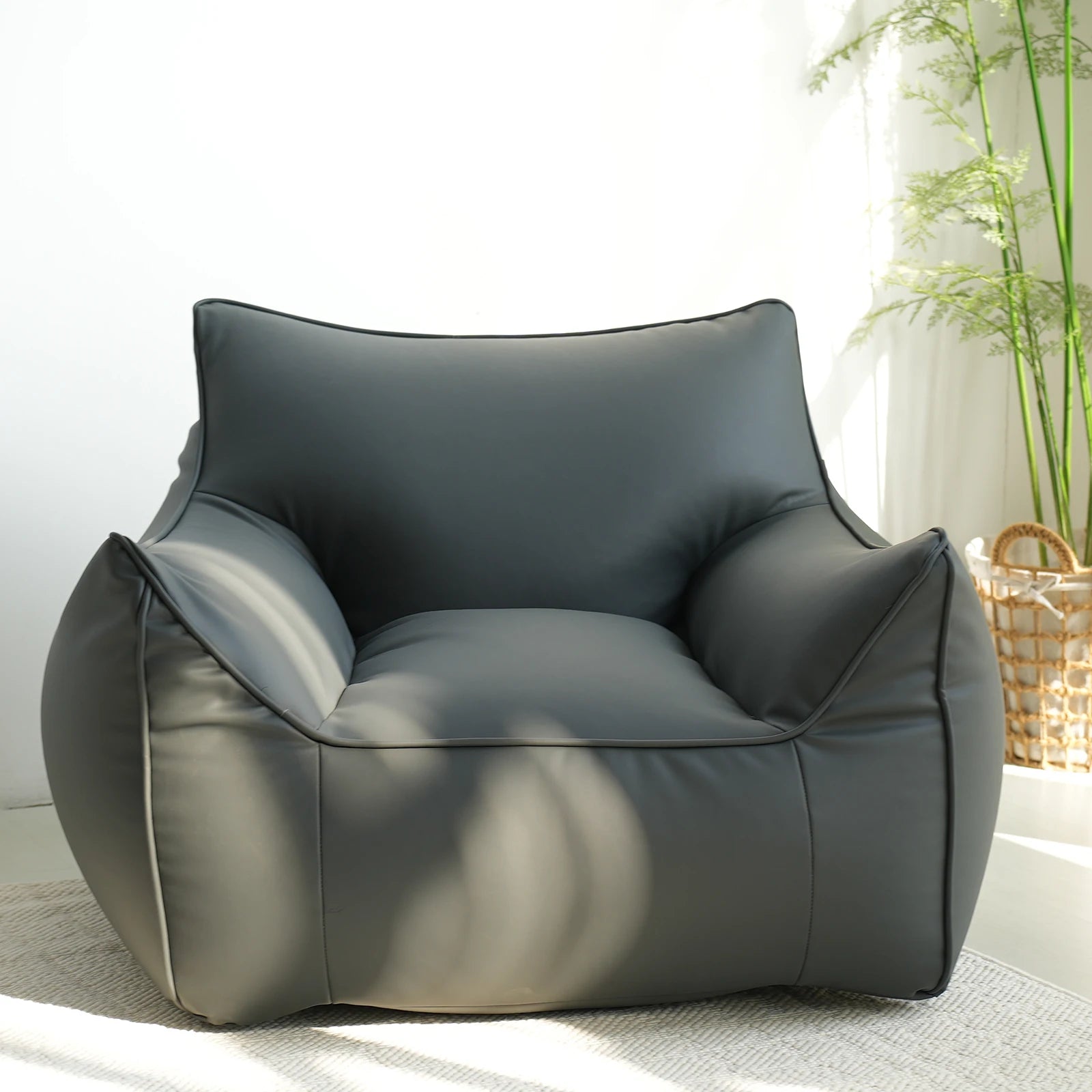 Minimalist Brown Lazy Bean Bag Sofa Designer Soft Modern Lazy Bean Bag Sofa Living Room Lounge Woonkamerbanken Furniture...