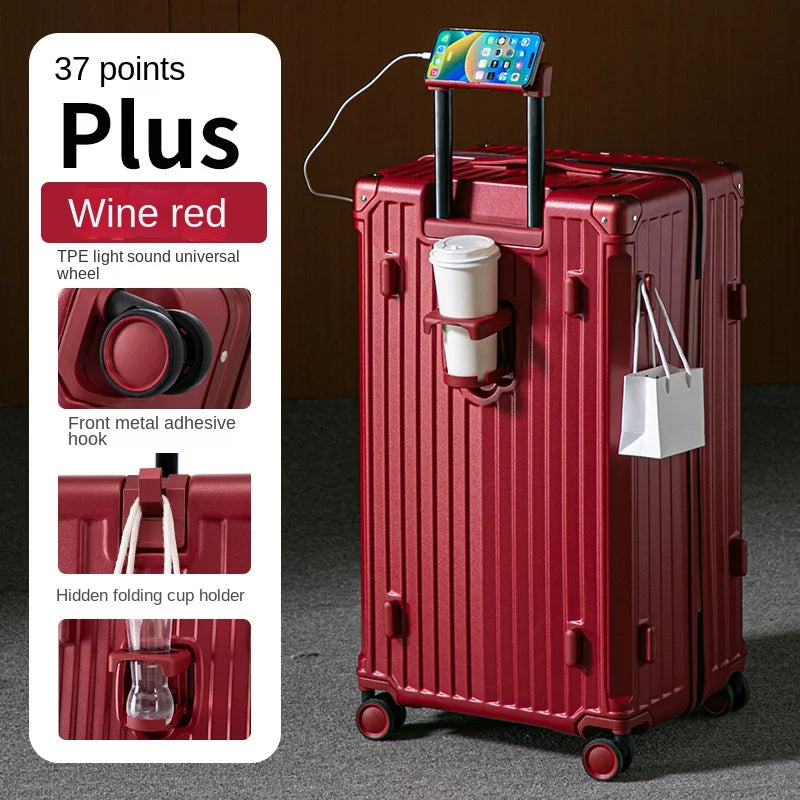 Multifunctional Suitcase Large Capacity 30inch Thickened Sturdy Aluminum Frame Travel Suitcase Trolley Case Extra Large...