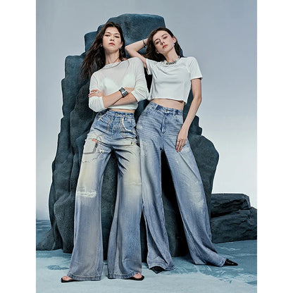TOYOUTH Women Denim Jean 2025 Spring New Long Pants 8518053 | Kimlud Office Luxury Pants