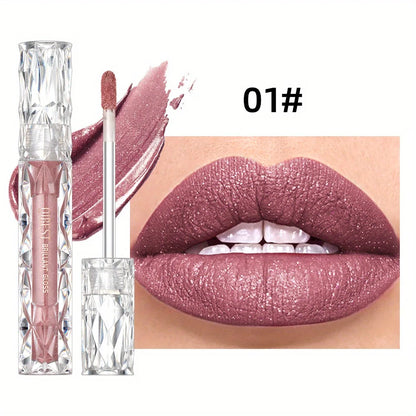 Diamond Liquid Lipstick Moisturizing Lasting Purple Sparkling Waterproof Lip Gloss Matte Glitter Lipstick Korean Makeup