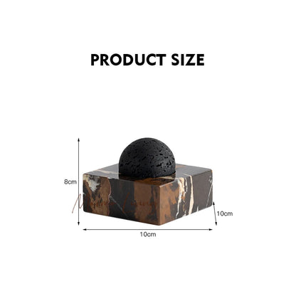 Black Lava Rock Stone Diffuser with Marble Base, Luxury Essential Oil Diffusers for Home Offices Yoga Sauna SPA