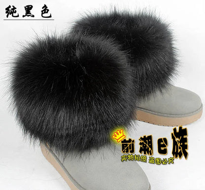 Luxury Faux Fur Fox Artificial Raccoon Shoes Cover Leg Warmers Ankle Boots Feet Cuffs Socks Cover Shoes Sleeve Elastic DIY - Kimlud