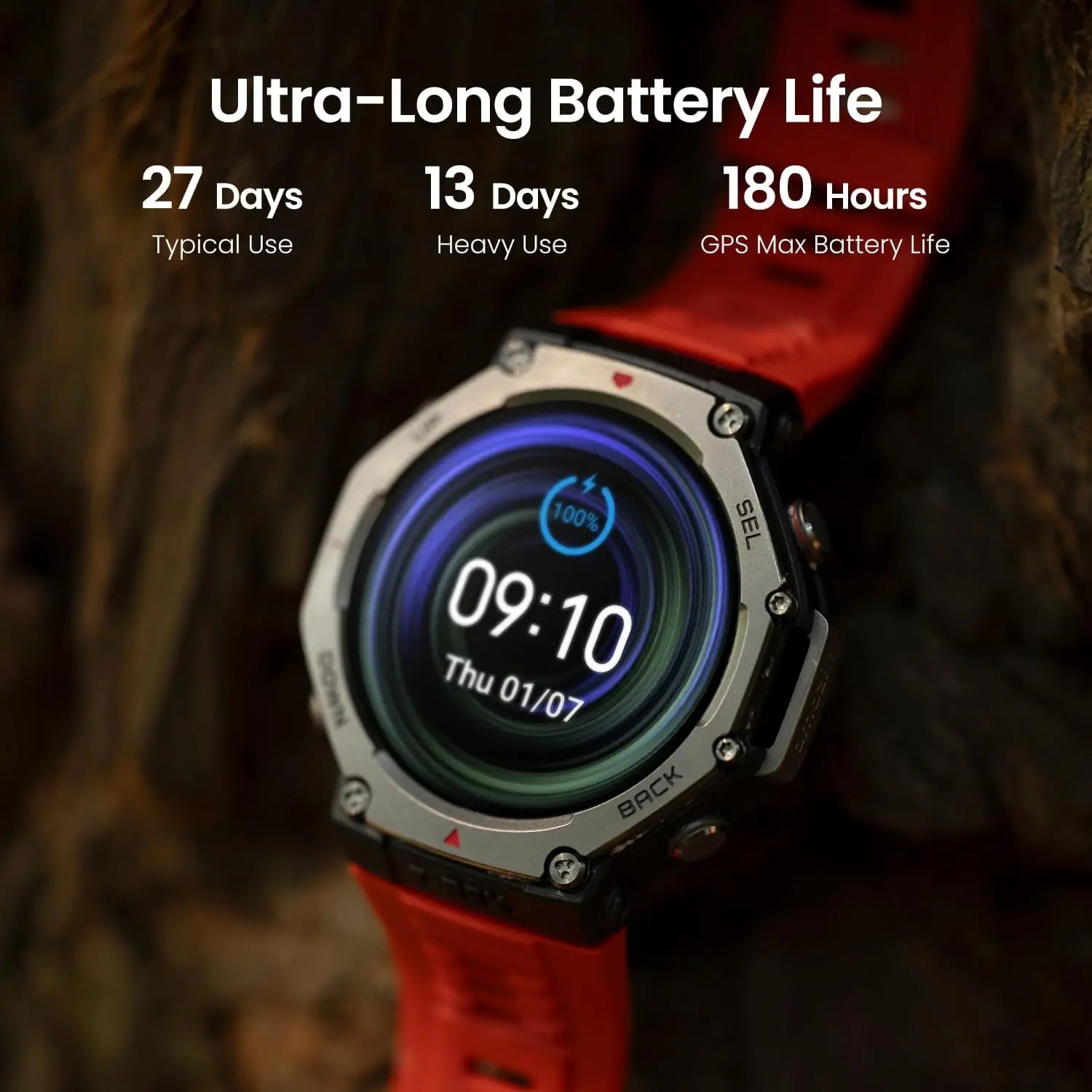 Amazfit T-Rex 3 Military Smart Watch 48mm, Fitness Watches with GPS AI 170 Sports Modes 328ft Water-Resistant for Android iPhone - Kimlud