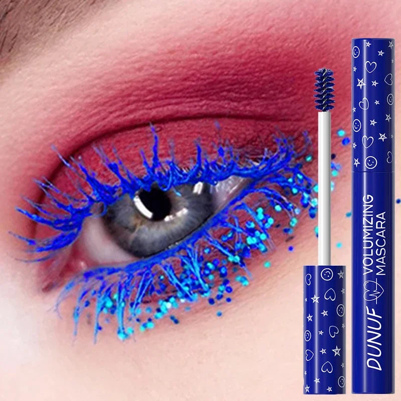 Colorful Curling Mascara Stage Makeup Waterproof Green Mascara Cream Blue Purple Curling Lengthen Quick Dry Eyelashes Extension