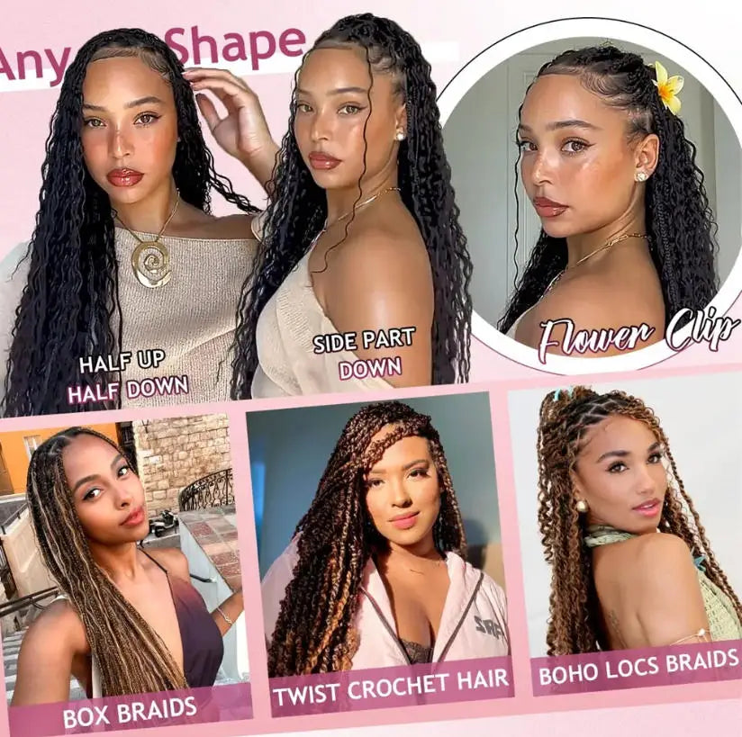 Human Braiding Hair Deep Water Wave Bulk No Weft Design 110g 1 Bulks Full Thick Bouncy Curly Bulk Hair Extensions For...