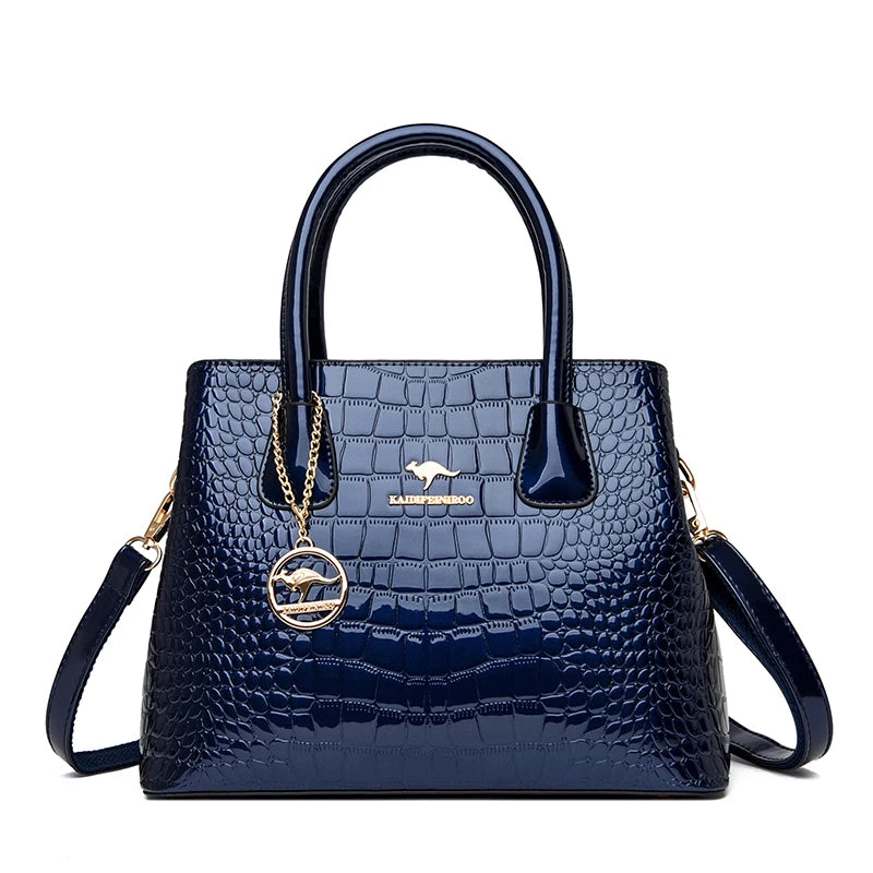 2024 Luxury Designer Handbag Brand Ladies Crocodile Patterned Patent Leather Tote Bag Crossbody Shoulder Bags For Women...