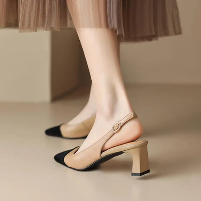 MORAZORA Big Size 34-43 New Genuine Leather Shoes Women Sandals Slingbacks Summer Shoes High Heels Party Wedding Shoes - Kimlud