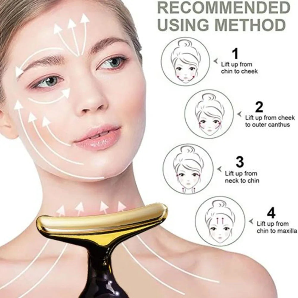 3 In 1 Facial Lifting Device Neck Facial Eye Massage Face Slimmer EMS Beauty Skin Tightening Wrinkle Anti Aging Face Massager