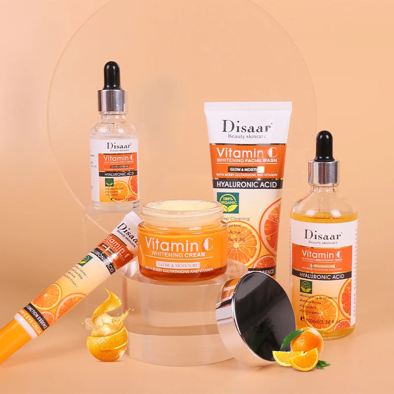 DissarVC Skincare 5-Piece Set Brightens Skin Tone Whitens Refreshes Balances Water Oil Lightens Spots Facial products...