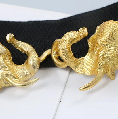 New Original Design Gold Elephant Leather Belt High Quality Personalized Fashion Women's Dress Elastic Belt Designer...