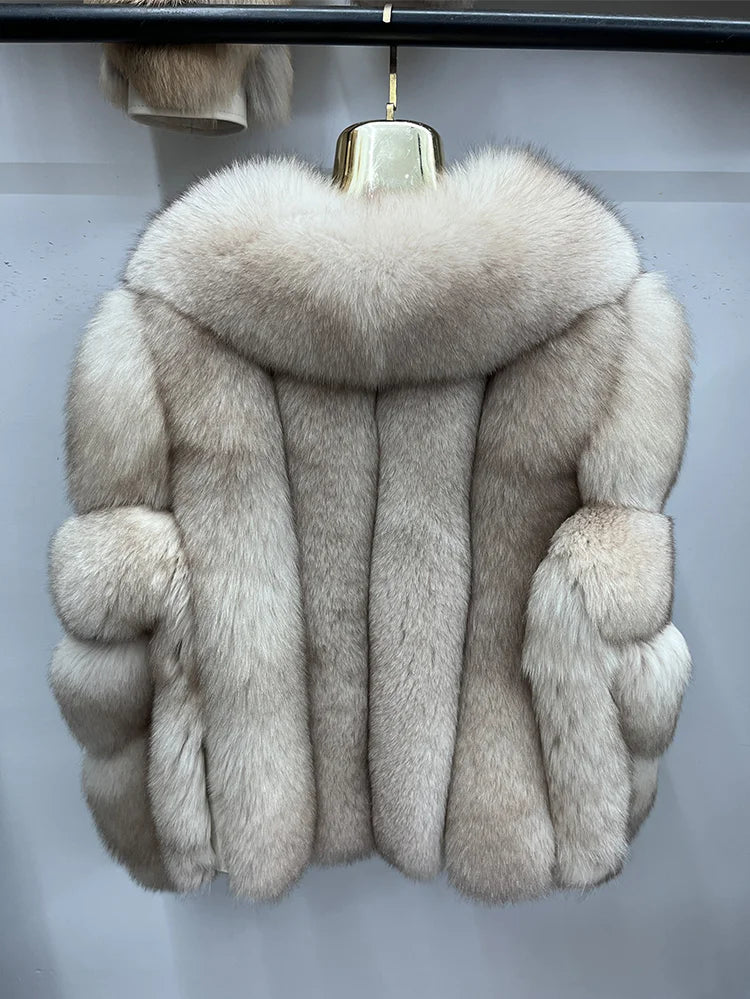 2026 New Women Real Fox Fur Coat Natural Fox Fur Jacket Luxury Fur Coat Mid-length High Quality Long Sleeve Outwear Hot Sale - Kimlud
