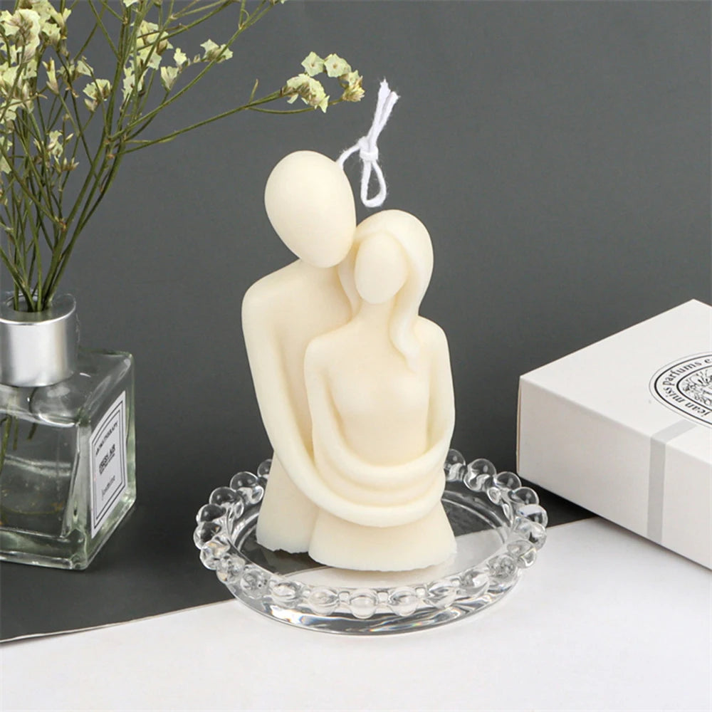 Abstract Couple Hugging Soy Wax Candles Aromatherapy Scented Candles Cube Candles Home Decor Wedding Party Guest Gift Souvenirs