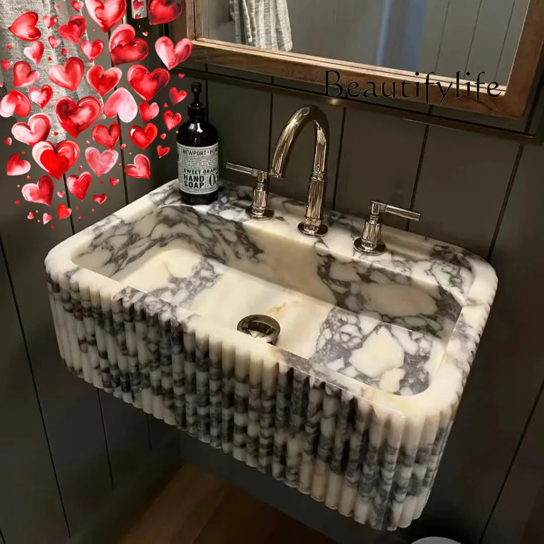 Vanity Corrosion/Heat-Resistant & Easy-Clean  Natural Marble Bathroom Sink Luxury Countertop Basin For Home Custom Stone